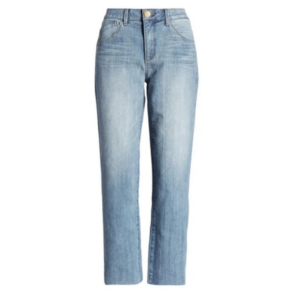 WIT & WISDOM 'Ab'Solution High Waist Raw Hem Crop Slim Straight Leg Jeans 6 NWT - Picture 7 of 15
